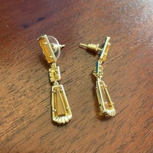 Kendra Scott Serena Linear Earrings  New Drop Tier Yellow Square New Sz OS